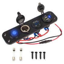 카라반 캠핑카 부품 수리용품 24v 12v 자동차 usb 충전기 3.0 트럭 전원 어댑터 소켓 스위치 패널 볼트 테스트 스플리터 caravan rv 해양 보트 자동차 액세서리, 푸른 빛