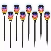 새로운 1/2/4/6/8Pcs 태양 불꽃 토치 조명 깜박 거리는 빛 방수 정원 장식 야외 잔디 경로 야드 안뜰 플로, [05] 8Pcs, [02] Purple, 05 8Pcs_02 Purple