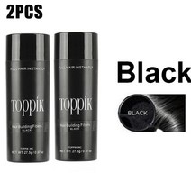 흑채 탈모 헤어라인 정수리 새치커버 2/4/5 피스 Toppik 헤어 섬유 블랙 케라틴 두꺼운 스프레이 모발 성장 파우더 가발 재성장 여성 남성 빌딩, [09] 2pcs Black