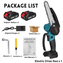 테이블쏘 테이블톱 목공 미니KiWarm 6 인치 3000W 88V 미니 가지 치기 전기 동력 톱 목공 정원 트리밍 리튬, 03 2 Battery Blue_03 AU