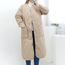 [퀸비샵] 누빔 롱롱 패딩 // 빅사이즈 오버사이즈 루즈핏 깔깔이 아우터 여성 캐주얼