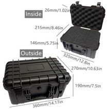 휴대용 방수 하드 케이스 가방 카메라 보관 상자 사진 안전 보호 기구 도구 스폰지 포함, 360x270x190mm