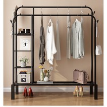 JINGHENG 테트리스 행거 튼튼한 옷가게 드레스룸 미니 옷장 더블 폴 형 바닥 옷걸이 침실 멋진 옷걸이 가정용 실내 건조 대 접는 간단한 옷-10325, 옵션14