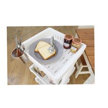 딸기체험 녹차체험 바퀴선반 방울토마토농가 이동수납장 주방트롤리 드레스룸꾸미기 다육이선반 작은선반, 미들3단 웜그레이