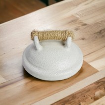 하양 21.5 cm 쌀항아리 도자기 쌀독 항아리 끈 뚜껑, 1개