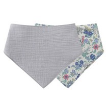 자수 턱받이 신생아 아기 스카프빕 면 양면 아기/여아 타액 수건 유아 남아 먹이 트림 천 반다나 스카프 1 개