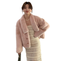 Crzen 여자 부드러운 퍼자켓 가을 겨울 인조밍크 코트 23D727