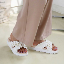 오너클랜 여자 진주 셔링 슬리퍼 여름 패션 데일리 사무실 교사