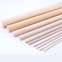 DIY 건축 모형 발사 우드 원형 봉 R 8mm L 51cm 5개 졸업 작품 재료 소나무, 단품
