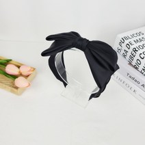 실키 새틴 중앙 왕리본 헤어밴드