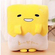 Gudetama 신랑신부 구데타마캐릭터 캐릭터인형 귀여운인형 캐릭터추천 계란노른자 담요, 스퀘어 베개(삽입 가능), 22 x 29cm