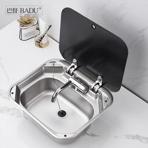 캠핑카 싱크대 싱크볼 호환 수도꼭지단품(싱크볼없음), 세면대 수도꼭지 (크롬 도금)싱크볼X