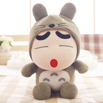 큰 부드러운 짱구인형 대형 토토로 스폰지밥 모자 애착 인형, 35cmcm, D