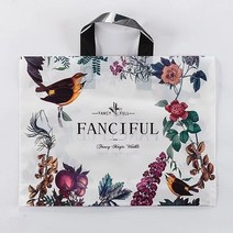 꽃새 쇼핑백 50장 1set 매장 비닐 쇼핑 봉투, 소40x30cm, 50개