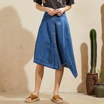 [이월할인] 써스데이아일랜드 스커트 데님 언발런스 T194MSK236W 트렌드존