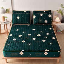 라지킹침대 두꺼운 퀼트 매트리스 커버 킹 퀸 침대 시트 항균 패드 베개 없음 1 개, 05 1pc sheet200x220x30, [01] fanke