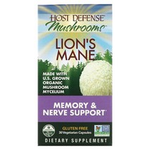 Fungi Perfecti Host Defense Lions Mane 식물성 30 캡슐, 30 Count