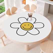 스마일 방수 PVC 테이블보 식탁 책상 원형 테이블 매트 실리콘 5종, 원직경130cm, A