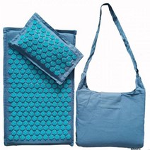 자연 린넨 코코넛 야자 마사지 요가 매트 74x44cm 스포츠 베개 가방 로터스 스파이크 지압 쿠션 Accupresure, 3pcs green green set