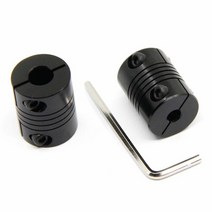 Befenybay 유연한 샤프트 커플링 5mm~8mm 알루미늄 합금 블랙 25mm 길이 20mm 직경 3D 프린터 CNC 및 기계용 스테퍼 모터 커플러 (5x8mm) 2개, 5-8mm