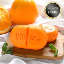 썸바이미 퓨어 비타민 C 브이텐 클렌징 바 비누 [비타민+보습+비누+세안], 1개