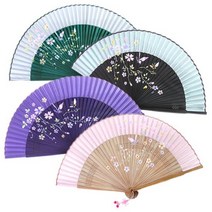 박씨상방 수공예 대나무 부채 나비플라워 + 매듭, 보라보라