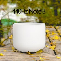 싱잉볼 명상도구 띵샤 VN 9 인치 차크라 튜닝 화이트 크리스탈 노래 그릇 서리로 덥은 석영 음악 도가니 DE, 07 440Hz  Note