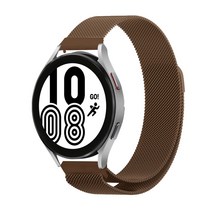 스페이스쉴드 갤럭시워치4 44mm 호환 메탈 밴드 밀리네즈루프 스틸 시계줄 밴드 스트랩 20color, 다크브라운