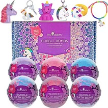 Two Sisters Spa Bubble Bombs Unicorn Surprise Set | Bath Bombs for Kids with Toys and Jewelry Insi, 1개