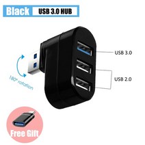 usb 3.0 허브 usb type c 4 포트 허브 macbook pro lenovo pc 노트북 컴퓨터 액세서리 용 5gbps 고속 멀티 스플리터 확장기, 허브 3.0 블랙4