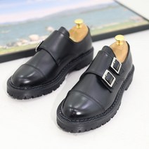 남자 결혼식 키높이 정장구두 더블몽크스트랩 더비슈즈 발편한 가죽로퍼