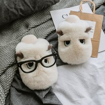 도림 뭘봐 털실내화, 화이트