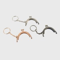 미니파우치 DIY 포켓지갑 부자재 프레임 가죽공예키트 옷가방 동전지갑, 은색