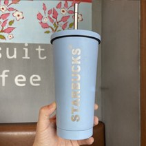 스타벅스 2022컵 텀블러 여신 스테인레스 커피잔 빨대컵, 레이크블루레터링빨대컵710ml