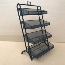 가정용 간식자판기 진열대 컵라면 수납 PC방 스낵, 블랙 2단 조리대 랙