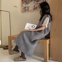 [리즈무드] 빌리 롱 니트 조끼 원피스