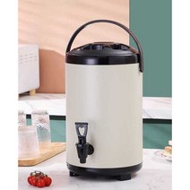 상업용 보온 보냉 12L 물통 차 국 보관통 캠핑 워머, 12L 내추럴 블랙 엣지(보온 3겹)
