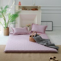 단잠 푹신한 사계절 순면 누빔 요커버 바닥 요 매트 커버, 라라-핑크