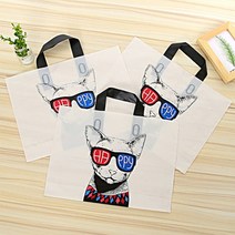 비닐쇼핑백 해피도그 50매_럭키데이몰 어린이날 유치원 어린이집 교회 학교 학원 고급, 비닐쇼핑백 해피도그 중형 50매