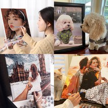 트렌드포유 DIY 유화그리기 주문제작 사진 그림그리기세트 24 36 42색 캔버스페인팅, 30 x 40 size 36 color