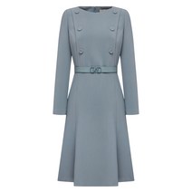 라인어디션 더블 버튼 벨티드 원피스 NGOPMB9500