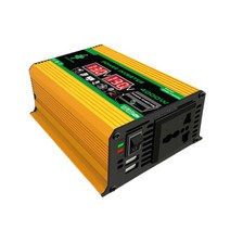 태양광인버터 순수정현파인버터 차량용인버터 차량용 전압 변압기 4000W 스마트 인버터 RV 캐러밴용 LCD 디스플레이 듀얼 USB 디지털 전원 12V 220V 110V, [01] 12V to 110V Yellow, 1개