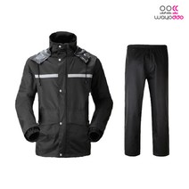 와요또 고급우의 우비 레저 오토바이 퀵 상하의 바이크 배달 우비, 블랙