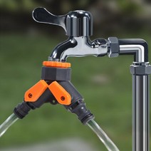 양갈래수도꼭지 2구 두갈래 수도꼭지 수전 수도분배기 옵션선택, 겉나서연결구20mmV, 1개