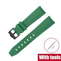 다이빙 고무 벨트20mm 고무 실리콘 밴드 커브 엔드 다이빙 방수 팔찌 액세서리 오메가 세이코 데이토나 시, 12 Green02_01 20mm