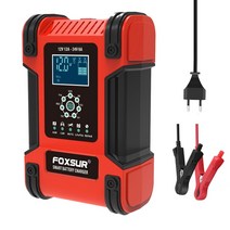 전기자전거충전기 FOXSUR 12V24V 12A 자동 배터리 충전기 펄스 수리 LCD 오토바이 리드 산 성 Agm 젤, [01] 미국, 01 YELLOW_01 미국, 01 YELLOW_01 미국, 01 YELLOW_01 미국