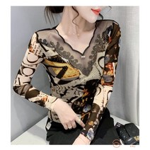 오르난 여성 슬림핏 브이넥 티셔츠 ls2667