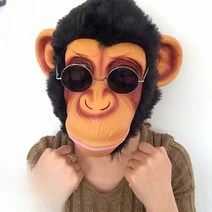 동물 마스크 얼굴 물고기 호랑이 말 머리 고릴라 가면, 백마 마스크 헤드기어