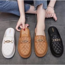 여자 봄 뮬 슈즈 여성 발편한 쿠션 블로퍼 사무실 뒷트임 실내화 슬리퍼