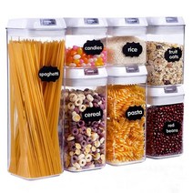 YiLaiIn Food Storage Container Airtight BPA Free Plastic 7 Piece Set with Lid, Transparent, 1 set of 7 piece, 1개